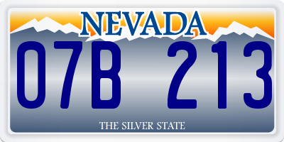 NV license plate 07B213