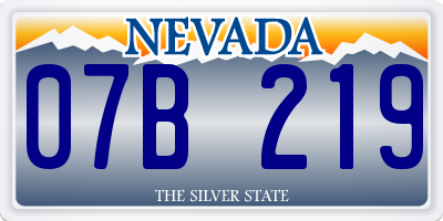 NV license plate 07B219