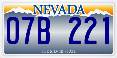 NV license plate 07B221