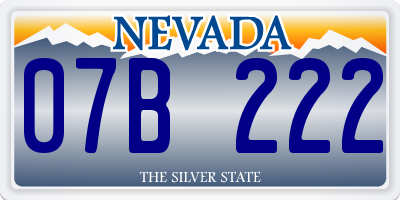 NV license plate 07B222