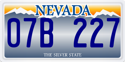 NV license plate 07B227