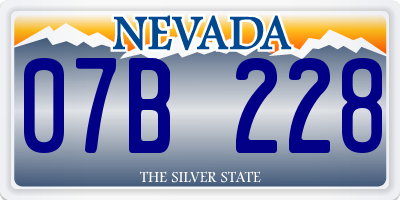 NV license plate 07B228