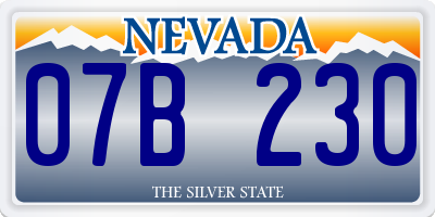 NV license plate 07B230