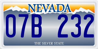 NV license plate 07B232
