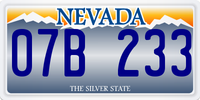 NV license plate 07B233