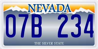 NV license plate 07B234