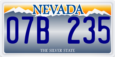 NV license plate 07B235