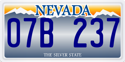 NV license plate 07B237