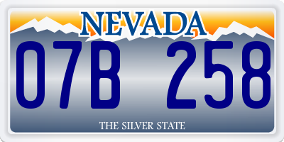 NV license plate 07B258