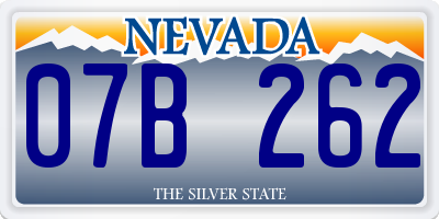 NV license plate 07B262