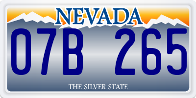 NV license plate 07B265