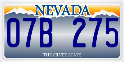 NV license plate 07B275