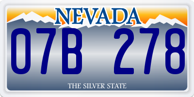 NV license plate 07B278
