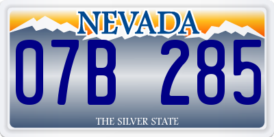 NV license plate 07B285