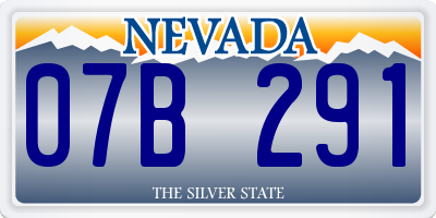 NV license plate 07B291
