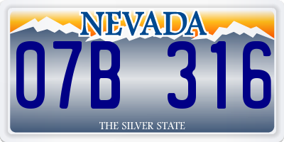 NV license plate 07B316