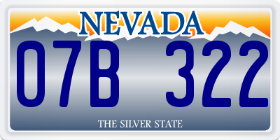 NV license plate 07B322