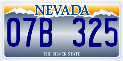 NV license plate 07B325