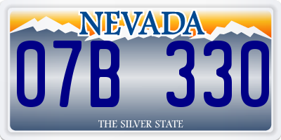 NV license plate 07B330