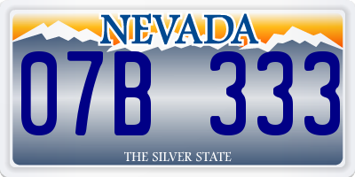 NV license plate 07B333