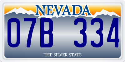 NV license plate 07B334