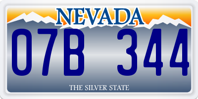 NV license plate 07B344