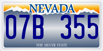 NV license plate 07B355