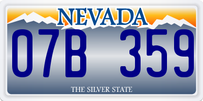 NV license plate 07B359