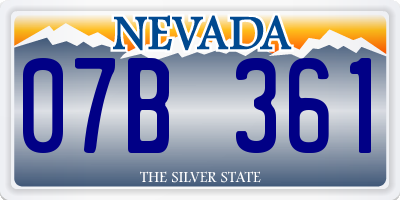 NV license plate 07B361