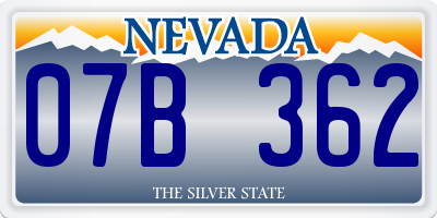 NV license plate 07B362