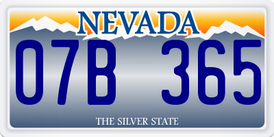 NV license plate 07B365