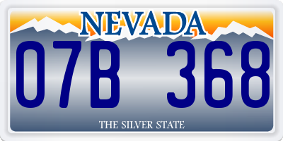 NV license plate 07B368