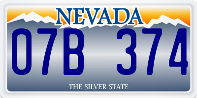 NV license plate 07B374