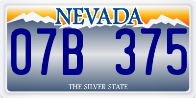 NV license plate 07B375