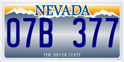 NV license plate 07B377