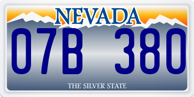 NV license plate 07B380