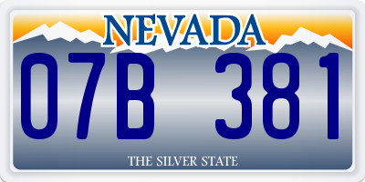 NV license plate 07B381