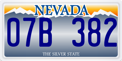 NV license plate 07B382
