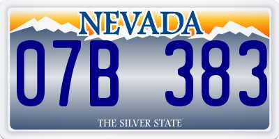 NV license plate 07B383