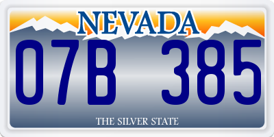 NV license plate 07B385