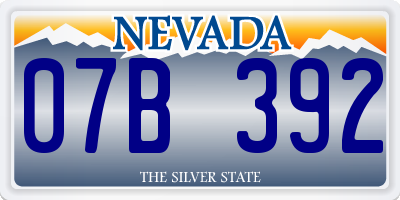 NV license plate 07B392