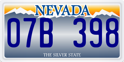 NV license plate 07B398