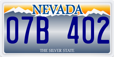 NV license plate 07B402