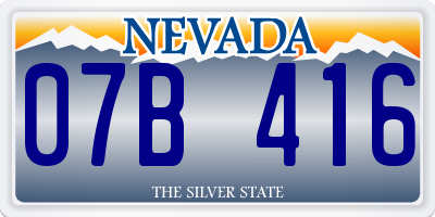 NV license plate 07B416