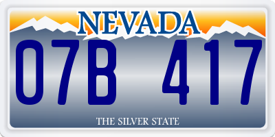 NV license plate 07B417