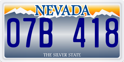 NV license plate 07B418