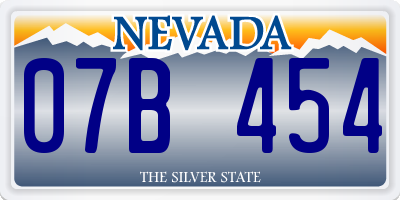 NV license plate 07B454