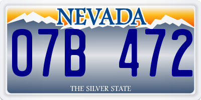 NV license plate 07B472