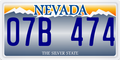NV license plate 07B474