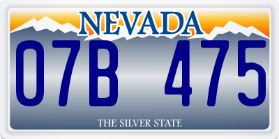 NV license plate 07B475